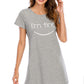 Graphic Round Neck Short Sleeve Lounge Dress