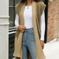 Pocketed Open Front Cap Sleeve Cardigan
