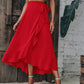 Tied Ruffled Midi Skirt