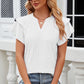 Full Size Eyelet Notched Flutter Sleeve T-Shirt