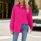 Full Size Collared Neck Long Sleeve Shirt