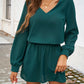 Cutout V-Neck Long Sleeve Mini Dress