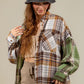 Plaid Collared Neck Long Sleeve Shirt
