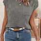 Plaid Pocketed Round Neck Sweater