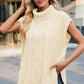 Side Slit Turtleneck Sweater Vest