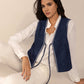 Tied Contrast Trim Vest