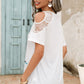 Lace Detail Round Neck Cold Shoulder Blouse