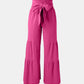 Tied Ruched Wide Leg Pants