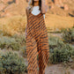 Double Take Full Size Printed V-Neck Sleeveless Jumpsuit