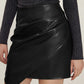 Ruched Mini Skirt with Zipper