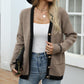 Contrast Trim Button Up Long Sleeve Cardigan