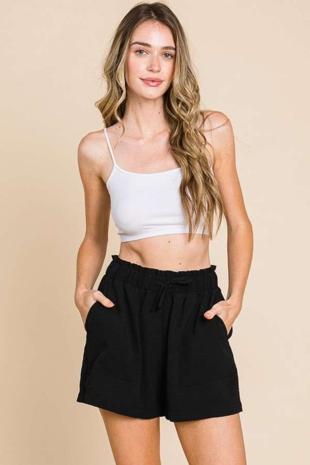 Culture Code High Waist Paper bag Shorts *