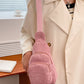 Corduroy Solid Color Crossbody Bag
