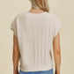 Double Take Full Size Cable-Knit Round Neck Short Sleeve Sweater