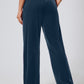 Drawstring Elastic Waist Straight Leg Pants