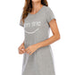 Graphic Round Neck Short Sleeve Lounge Dress