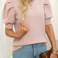 Mandy Mock Neck Puff Sleeve Sweater