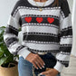 Heart Round Neck Long Sleeve Sweater