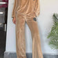 Full Size Boat Neck Long Sleeve Top and Pants Set