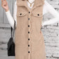 Button Up Teddy Vest Coat