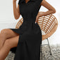 Button Up Cap Sleeve Midi Dress