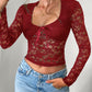 Devine Scoop Neck Long Sleeve Lace Top