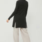 Be Cool Black Ribbed Open Front Long Sleeve Cardigan