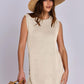Mandy Side Slit Round Neck Tank and Shorts Sweater Set
