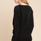 BOMBOM Drop Shoulder Long Sleeve Knit Top