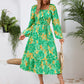 Full Size Printed Long Sleeve Midi Dress