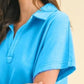 Annie Wear Mineral Washed Johnny Collar Short Sleeve Dress