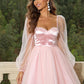 Sweetheart Neck Balloon Sleeve Mini Dress
