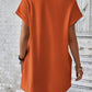 Full Size Round Neck Short Sleeve Mini Dress