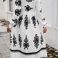 Devine Printed Surplice Lantern Sleeve Midi Dress