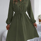Collared Neck Long Sleeve Dress with Pockets