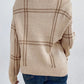 Plaid Round Neck Dropped Shoulder Sweater