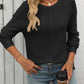 Round Neck Dropped Shoulder Knit Top