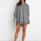 Full Size Striped Dropped Shoulder Shirt and Shorts Set