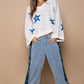 POL Long Sleeve Star Patch Sweater