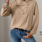 Perfee Asymmetric Mock Neck Long Sleeve Sweatshirt