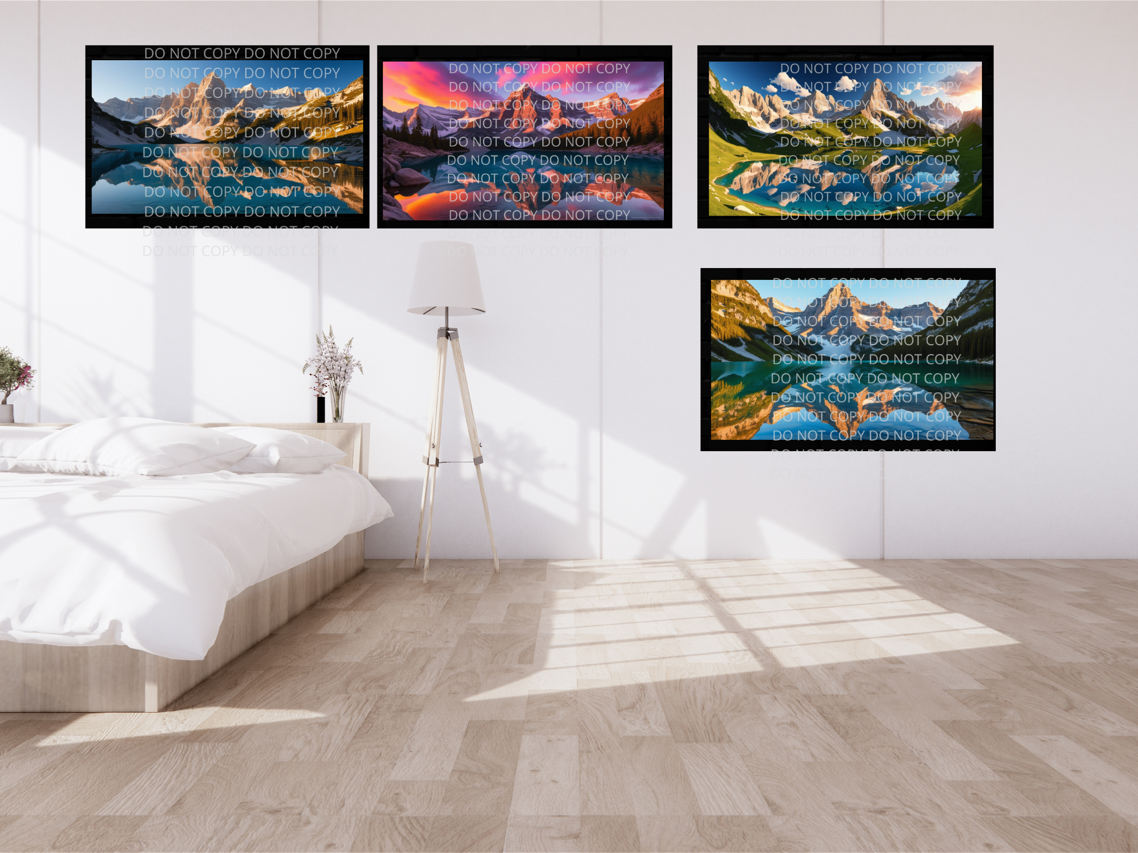 Mountain and Lake View Digital Art in SVG PNG File Formats