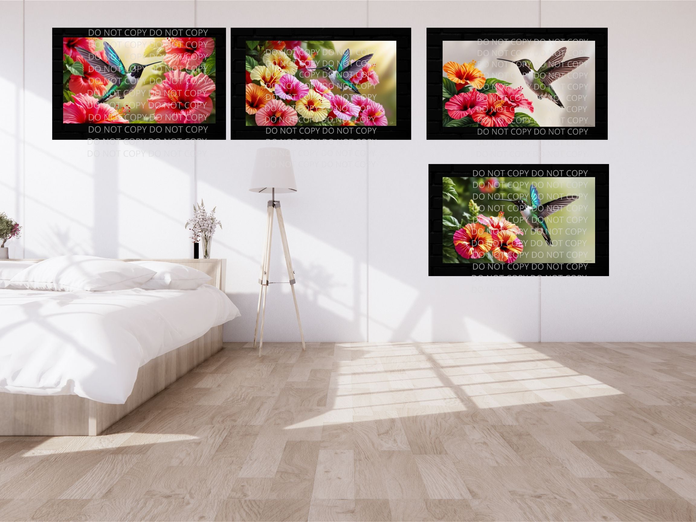 Hummingbirds and Flowers Digital Art in PDF SVG PNG File Formats