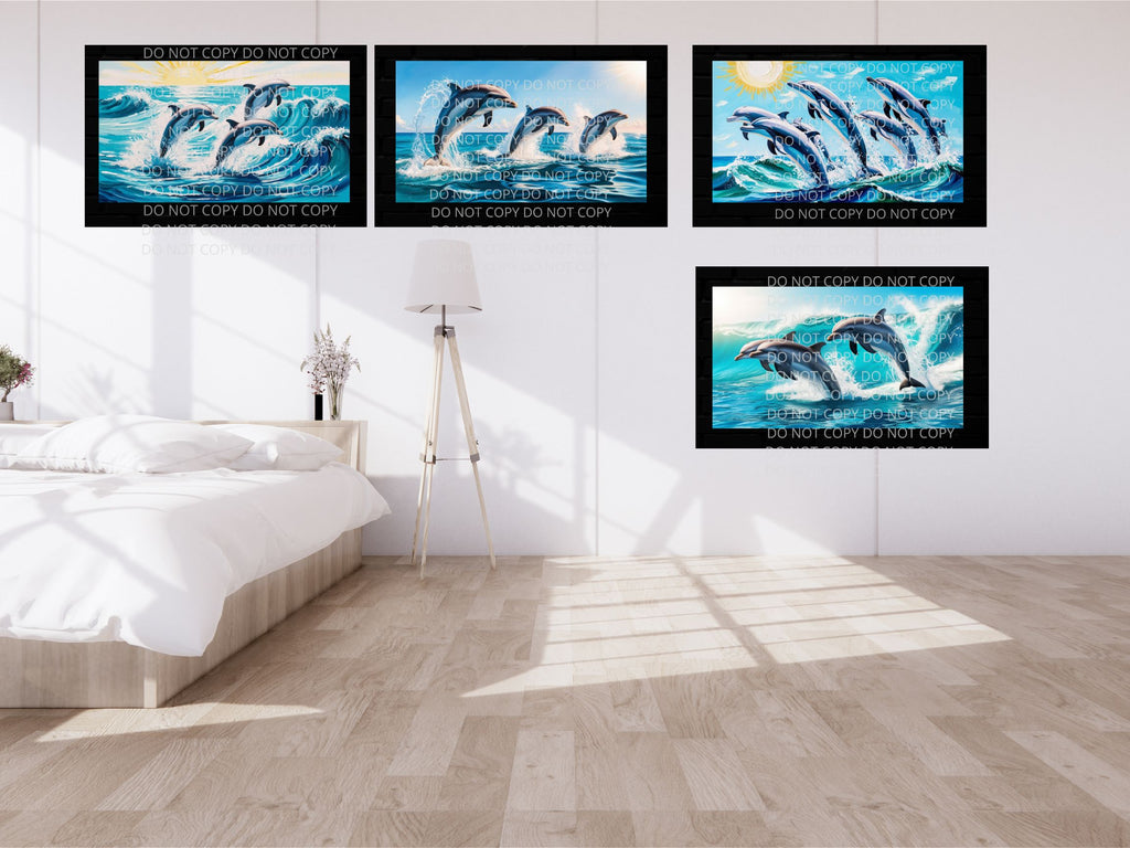 Dolphin Digital Art in PDF SVG PNG File Formats