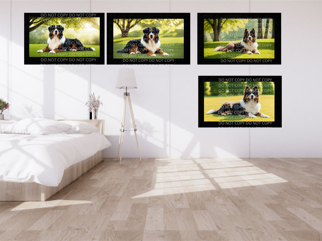Bernese Mountain Dog Digital Art in PDF SVG PNG File Formats