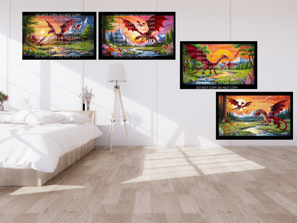 Dragon and Her Baby Digital Art in PDF SVG PNG File Formats