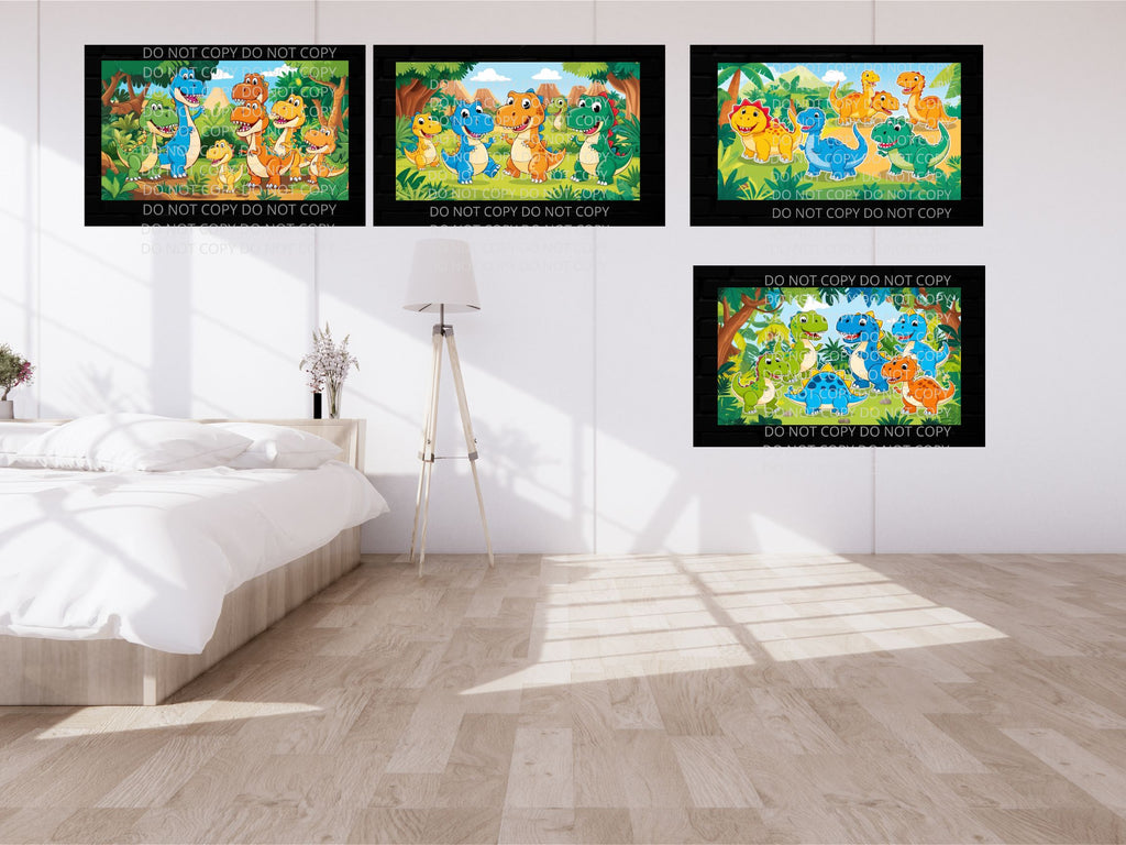 Dino's for Kids Digital Art in PDF SVG PNG File Formats