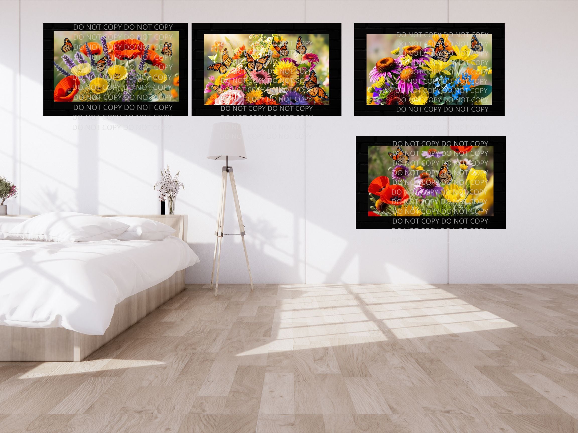 Butterflies with Flowers Digital Art in PDF SVG PNG File Formats