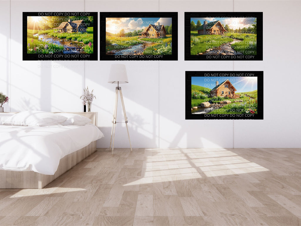 Log Cabin Digital Art in PDF SVG PNG File Formats