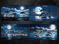 Dolphins at Night Digital Art in PDF SVG PNG File Formats