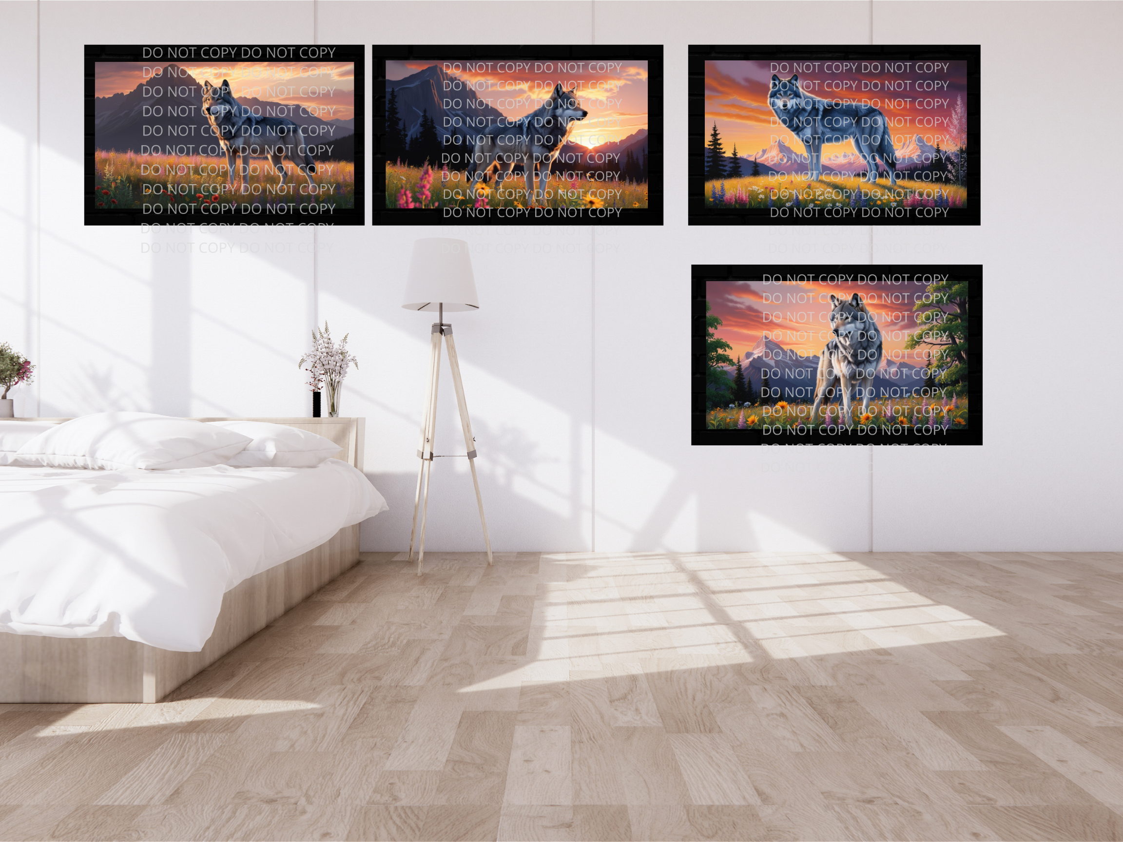 Wolf With Scenery Digital Art in PDF SVG PNG File Formats